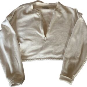 Crème, off white crop long sleeve top URBAN OUTFITTERS